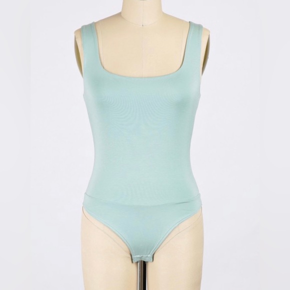 Sage Green Tank Top Bodysuit - Picture 5 of 6